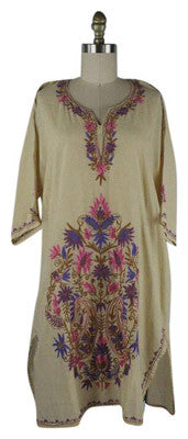1970's Vintage Embroidered Caftan Tunic Size M