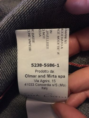 Rick Owens Blue Boxy Oversized Jean Denim S/S 2015 Dress Retail $1165