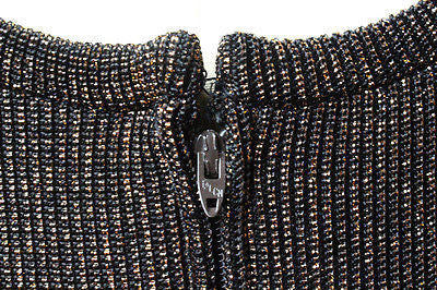 Victor Costa Romantica Vintage Bronze Metallic Knit Gown Dress Sz S