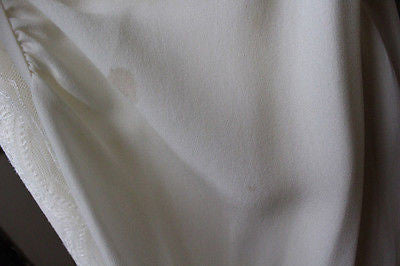 Escada Off White Silk Blouse with Lace Trim And Ruffles Sz 14 Retail $1050