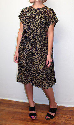 Isabel Marant Women's Green Calesi Leopard-print Crepe Dress Sz 38 Retail $695