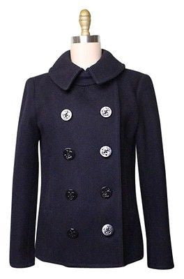 NLST Womens Wool Blend Short Pea Coat Sz 4 or Child Large Retail $695