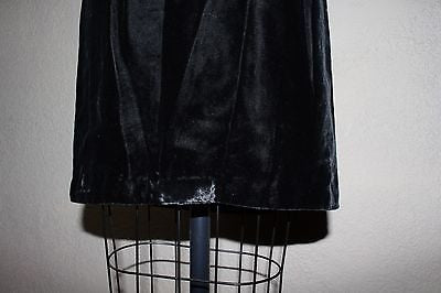 As Is Vintage 60's Velvet With White Lace Trim At Waist Dress