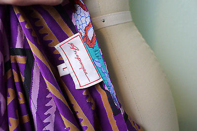 Anthropologie Caftan Purple Anupamaa Geo Striped Maxi Dress Sz L Retail $300