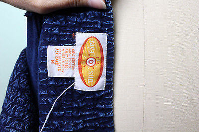 Raya Sun Blue 90's Indian Cotton Rayon Embroidered Chambray Sun Dress Sz M