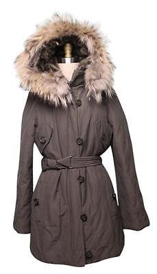 Vince Olive Fur Trimmed Hooded Ski Down Coat Sz XS Retail $350