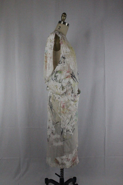 Alexander Wang White Splatter Print Silk Asymmetric Wrap Dress Sz XS Retail $795