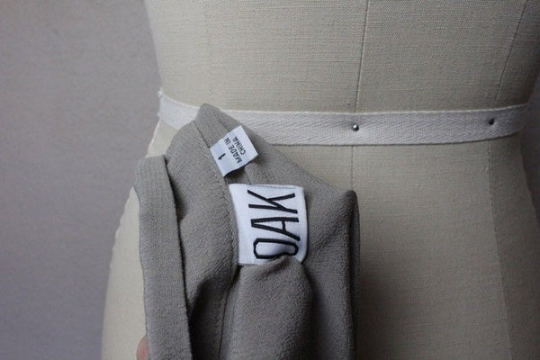 OAK Taupe Oversized Button Down Long Viscose Duster Maxi Dress Sz M Retail $340