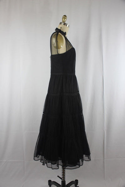 Odille Anthropologie Tulle Cocktail Dress With Shoulder Ties Size 4