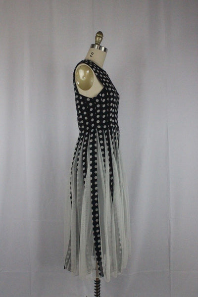 ASOS Sleeveless Polka Dot Dress With Tulle Size 2 Retail $120