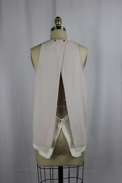 A.L.C. Pale Pink Open Back Tiered Top Size Small Retail $325