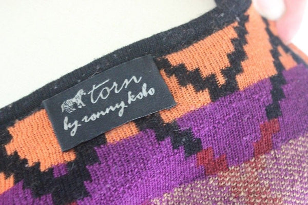 Torn by Ronny Kobo Aztec Print Wool Sweater Dress Size M Retail $260
