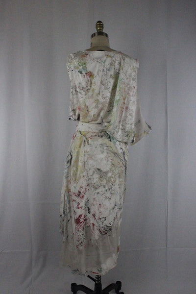 Alexander Wang White Splatter Print Silk Asymmetric Wrap Dress Sz XS Retail $795