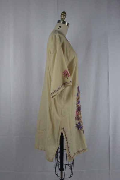 1970's Vintage Embroidered Caftan Tunic Size M