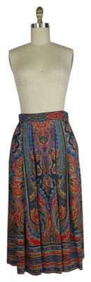 Chaus Paisley Print Rayon Mid Length Skirt Size Small