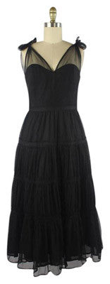 Odille Anthropologie Tulle Cocktail Dress With Shoulder Ties Size 4