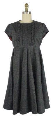 Unique Vintage Grey Vintage Inspired Heavy Wool Circle Skirt Dress Size 6