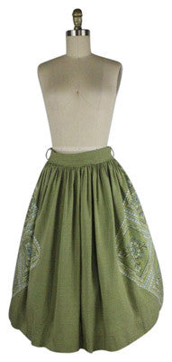 Vintage 1950's Circle Swing Skirt With Patchwork Size 2